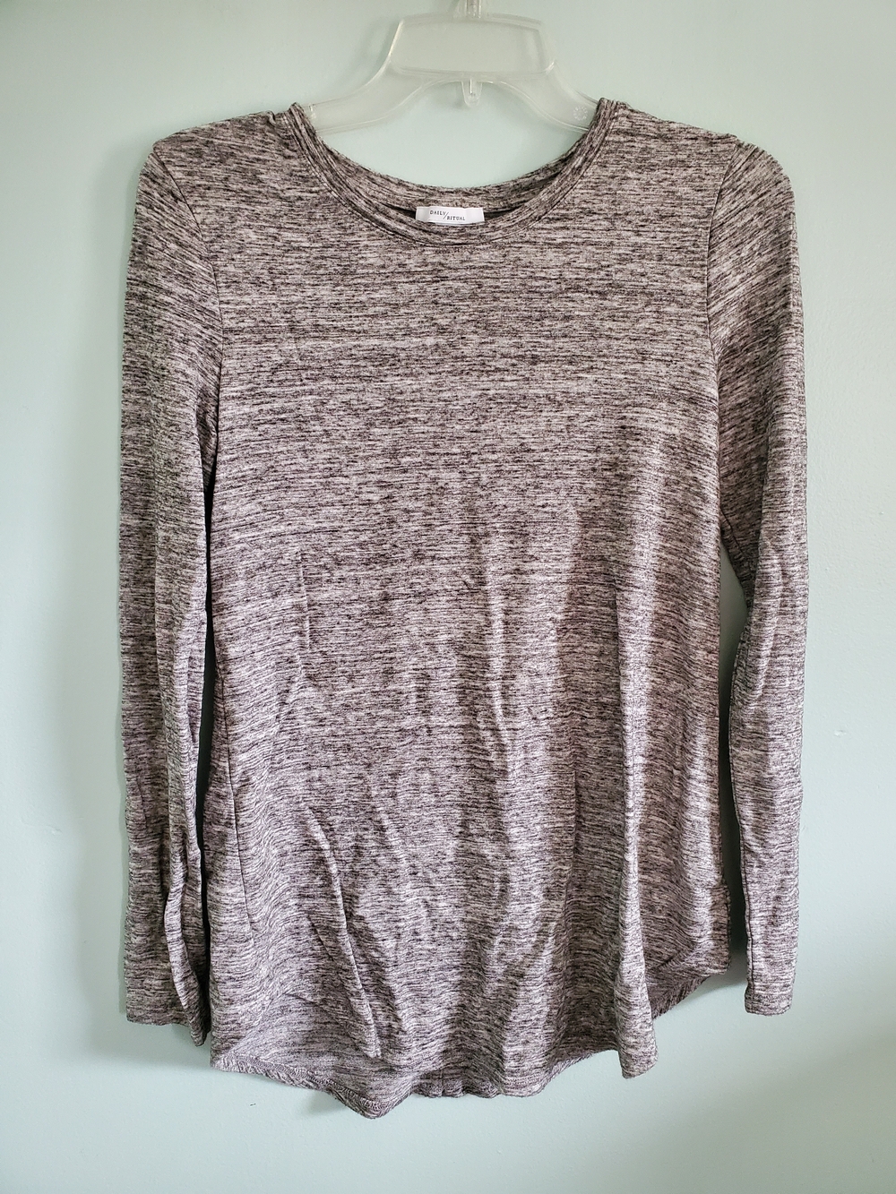 Daily Ritual Heathered Gray Long Sleeve Tee